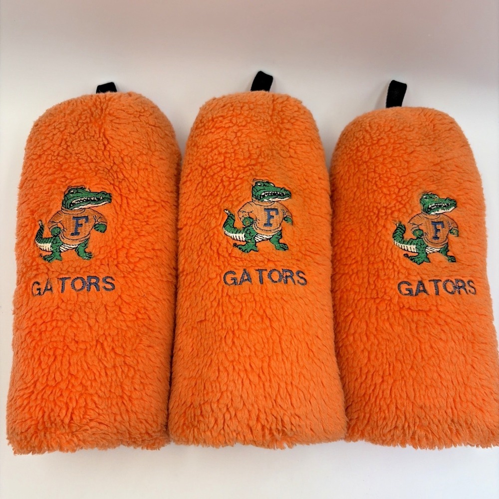 3 Florida Gators Plush Fairway Wood Headcover 1980-1994 Albert Gator Logo USA